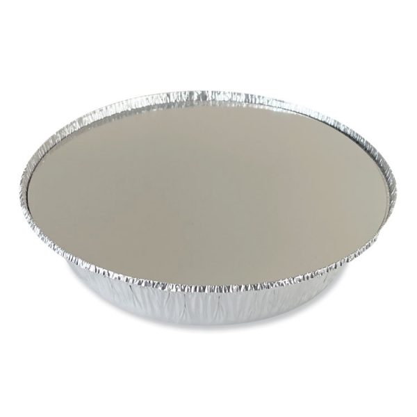 Round Aluminum To-Go Containers With Lid, 48 Oz, 9" Diameter X 1.66"h, Silver, 200/carton - Image 3