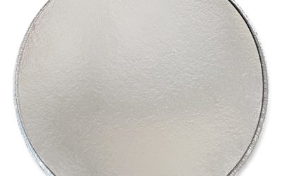 Round Aluminum To-Go Containers With Lid, 48 Oz, 9″ Diameter X 1.66″h, Silver, 200/carton