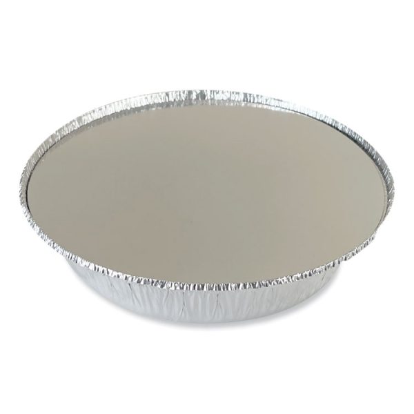 Round Aluminum To-Go Container Lids, Flat Lid, 9", Silver, Paper, 500/carton - Image 4