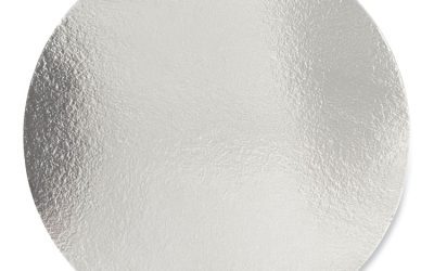 Round Aluminum To-Go Container Lids, Flat Lid, 9″, Silver, Paper, 500/carton