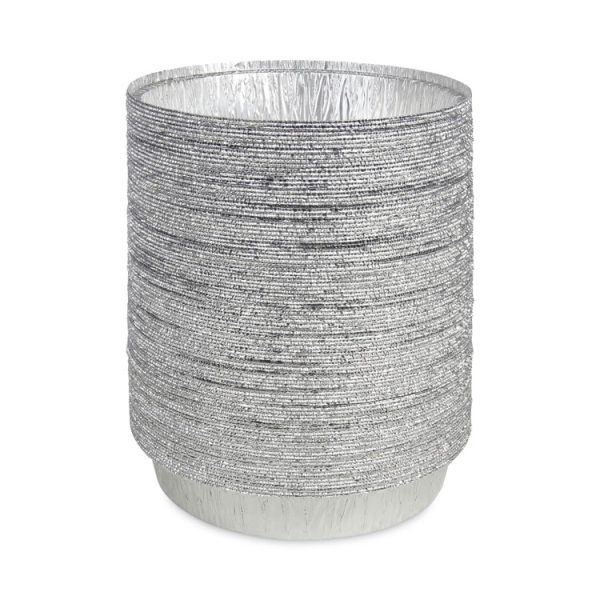 Round Aluminum To-Go Containers, 48 Oz, 9" Diameter X 1.66"h, Silver, 500/carton - Image 8