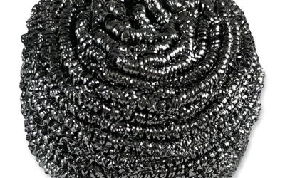 Stainless Steel Scrubber, 3.93 x 1.96, Silver, 72/Carton