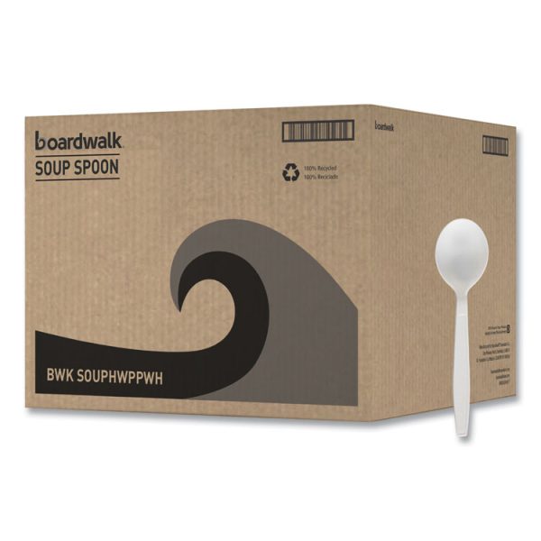 Heavyweight Polypropylene Cutlery, Soup Spoon, White, 1000/carton - Image 2