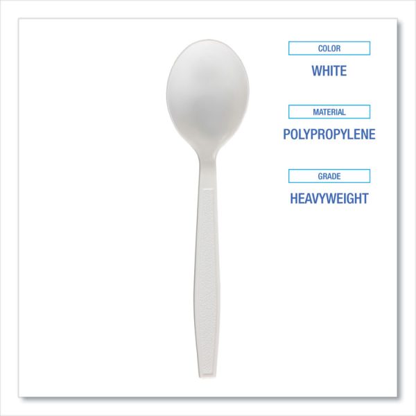 Heavyweight Polypropylene Cutlery, Soup Spoon, White, 1000/carton - Image 5