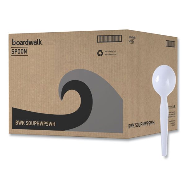 Heavyweight Polystyrene Cutlery, Soup Spoon, White, 1000/carton - Image 7