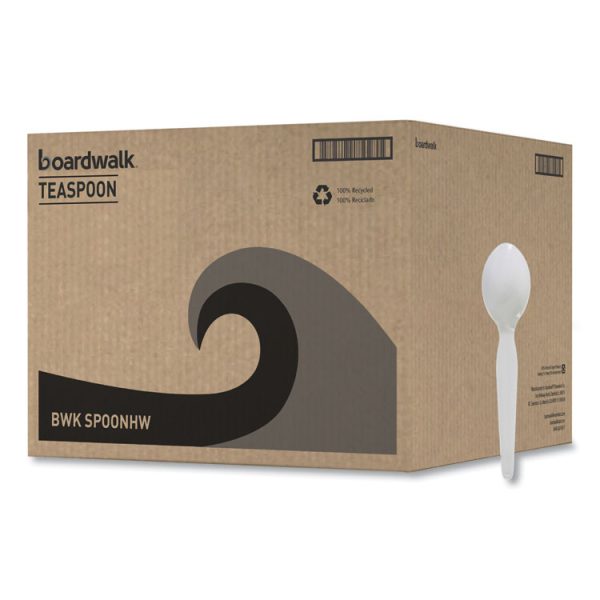 Heavyweight Polystyrene Cutlery, Teaspoon, White, 1000/carton - Image 2
