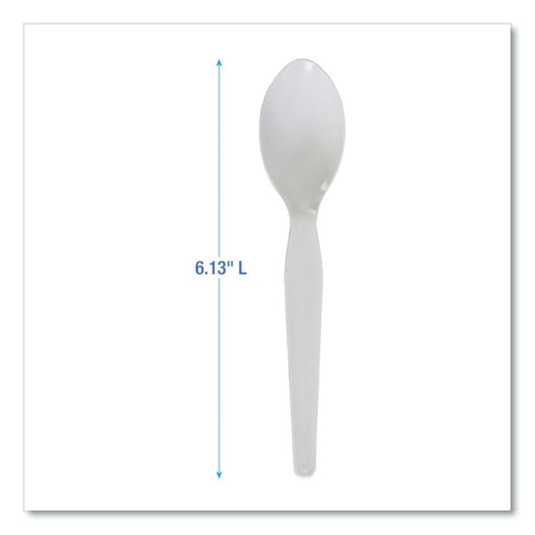 Heavyweight Polystyrene Cutlery, Teaspoon, White, 1000/carton - Image 4