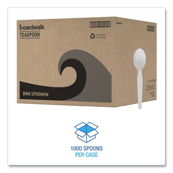 Heavyweight Polystyrene Cutlery, Teaspoon, White, 1000/carton - Image 5