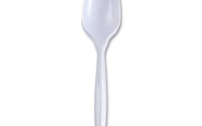 Mediumweight Wrapped Polypropylene Cutlery, Teaspoon, White, 1,000/carton