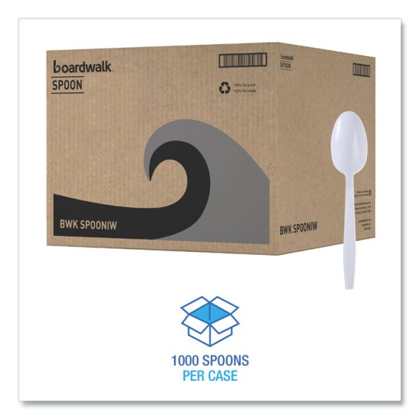Mediumweight Wrapped Polypropylene Cutlery, Teaspoon, White, 1,000/carton - Image 2