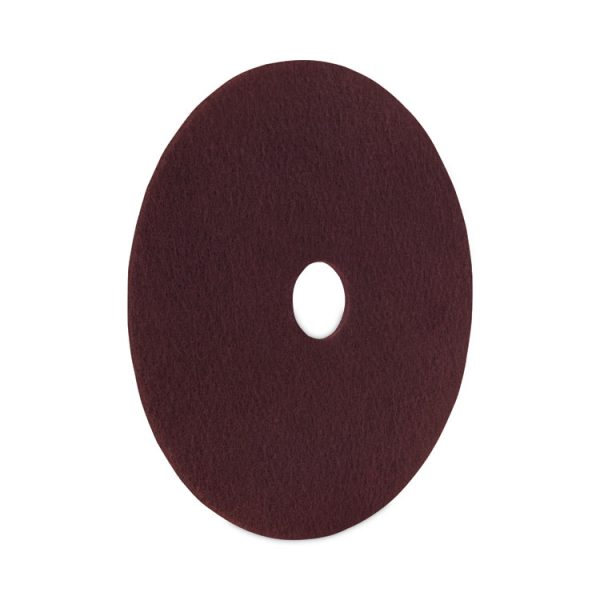 Deep Scrub Pads, 20" Diameter, Maroon, 10/Carton - Image 2