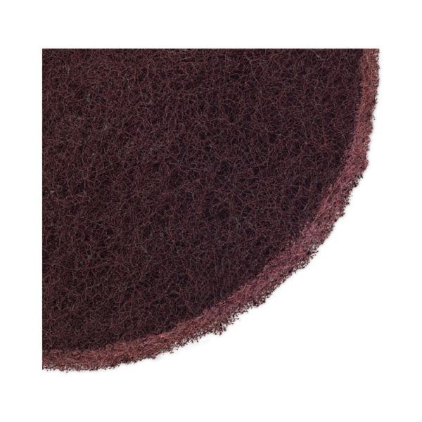 Deep Scrub Pads, 20" Diameter, Maroon, 10/Carton - Image 3