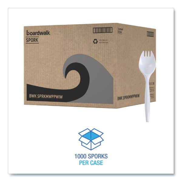 Mediumweight Wrapped Polypropylene Cutlery, Spork, White, 1,000/carton - Image 2