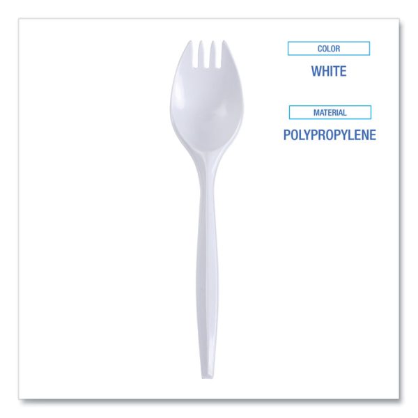 Mediumweight Wrapped Polypropylene Cutlery, Spork, White, 1,000/carton - Image 3