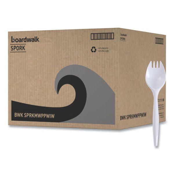Mediumweight Wrapped Polypropylene Cutlery, Spork, White, 1,000/carton - Image 7