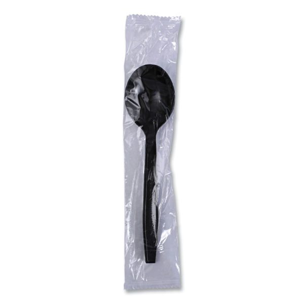 Heavyweight Wrapped Polypropylene Cutlery, Soup Spoon, Black, 1,000/carton - Image 6