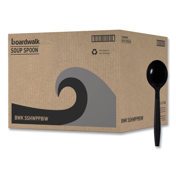 Heavyweight Wrapped Polypropylene Cutlery, Soup Spoon, Black, 1,000/carton - Image 7