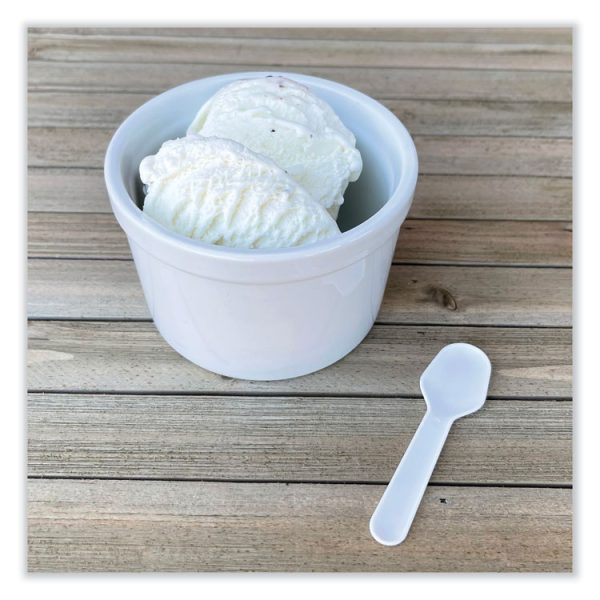 Heavyweight Polypropylene Cutlery, Tasting Spoon, White, 3,000/Carton - Image 2