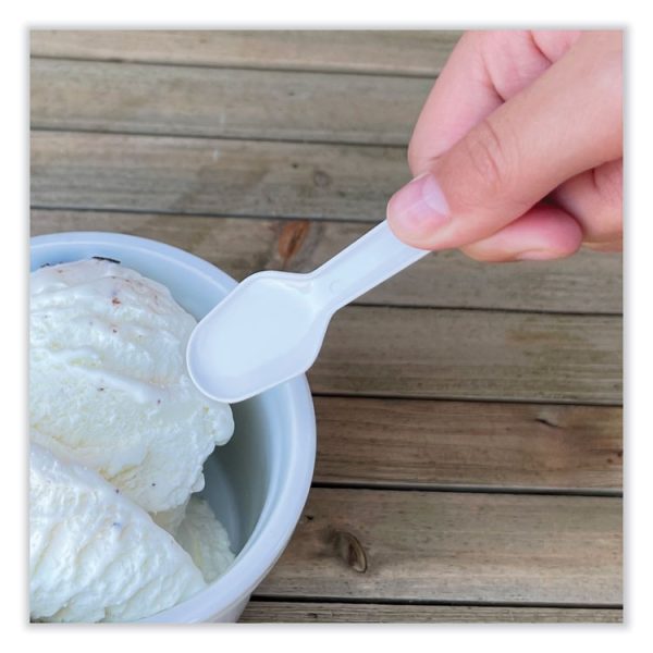 Heavyweight Polypropylene Cutlery, Tasting Spoon, White, 3,000/Carton - Image 3