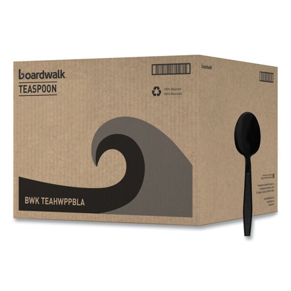 Heavyweight Polypropylene Cutlery, Teaspoon, Black, 1000/carton - Image 2