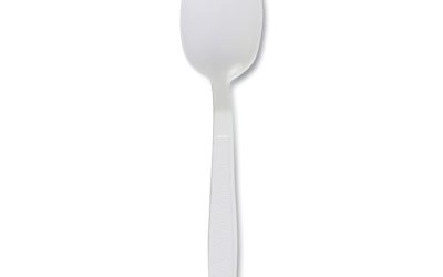Heavyweight Polypropylene Cutlery, Teaspoon, White, 1000/carton