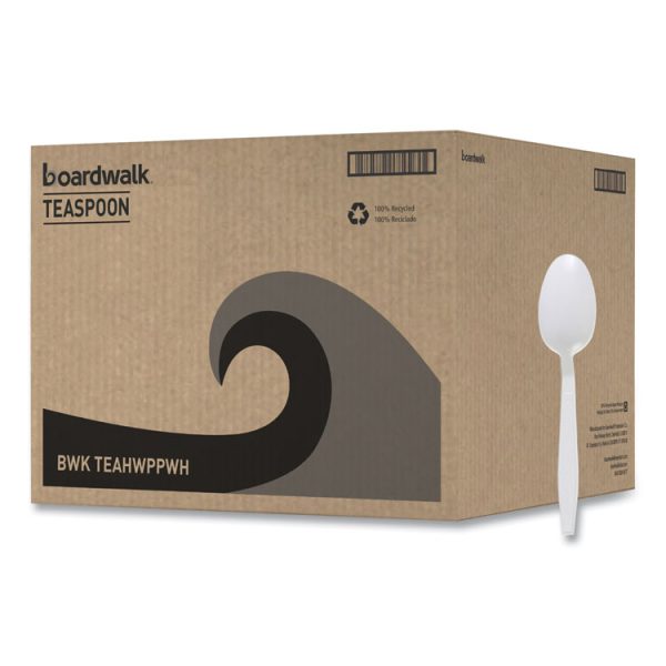 Heavyweight Polypropylene Cutlery, Teaspoon, White, 1000/carton - Image 2