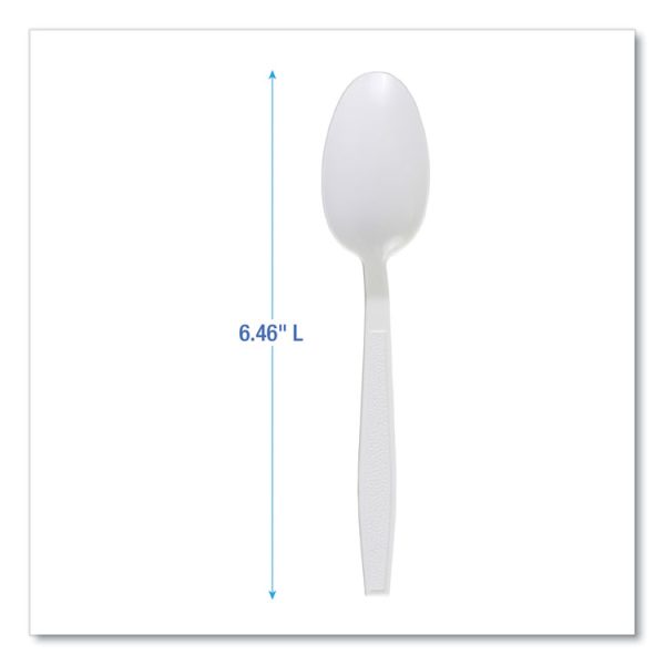 Heavyweight Polypropylene Cutlery, Teaspoon, White, 1000/carton - Image 3