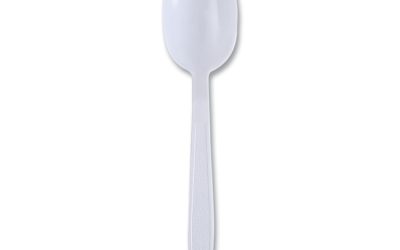 Heavyweight Wrapped Polypropylene Cutlery, Teaspoon, White, 1,000/carton