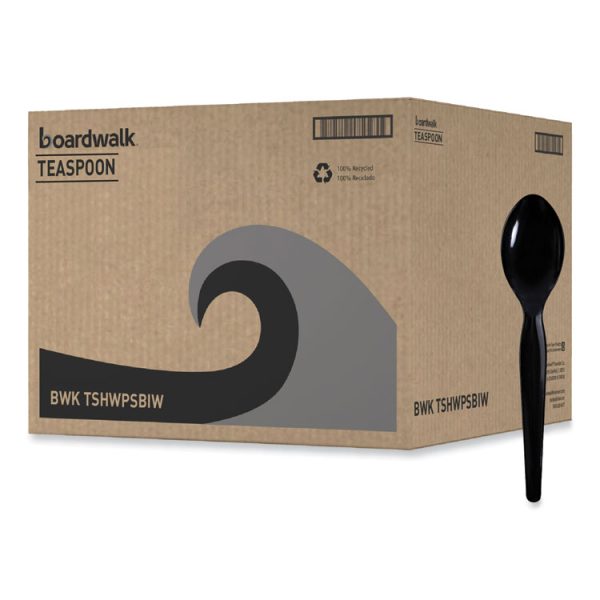 Heavyweight Wrapped Polystyrene Cutlery, Teaspoon, Black, 1,000/carton - Image 8