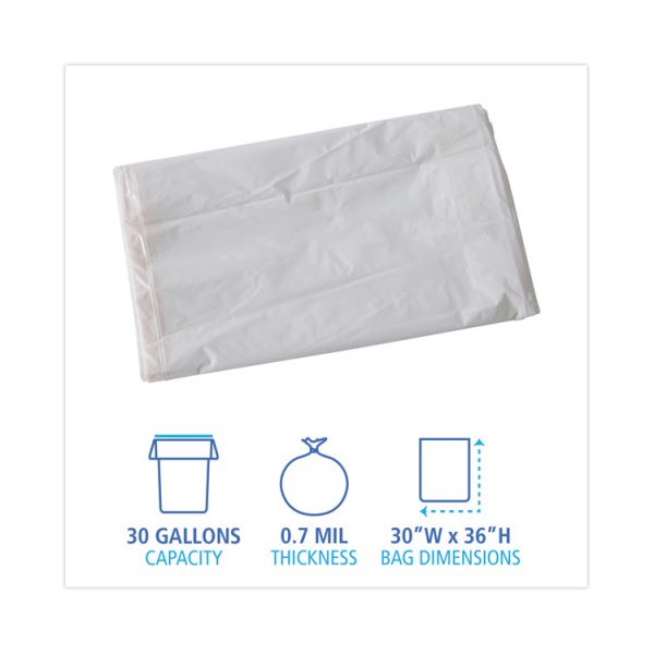 Linear Low Density Industrial Can Liners, 30 Gal, 0.7 Mil, 30 X 36, White, 200/carton - Image 2