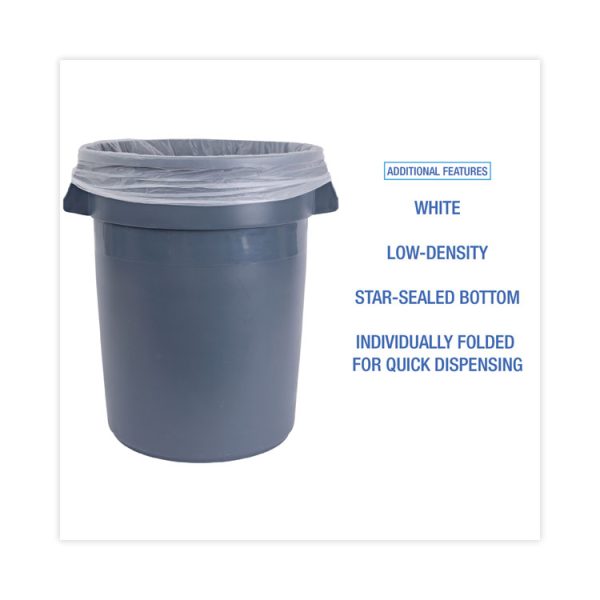 Linear Low Density Industrial Can Liners, 30 Gal, 0.7 Mil, 30 X 36, White, 200/carton - Image 4