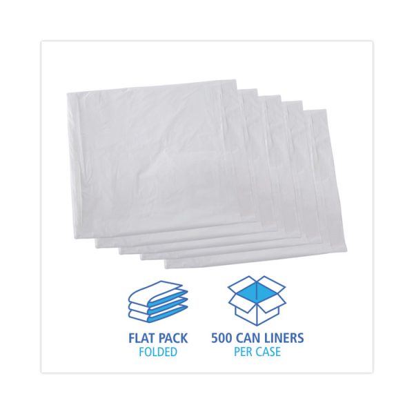 Linear Low Density Industrial Can Liners, 10 Gal, 0.5 Mil, 24 X 23, White, 500/carton - Image 3