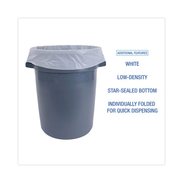 Linear Low Density Industrial Can Liners, 33 Gal, 0.9 Mil, 33 X 39, White, 100/carton - Image 4