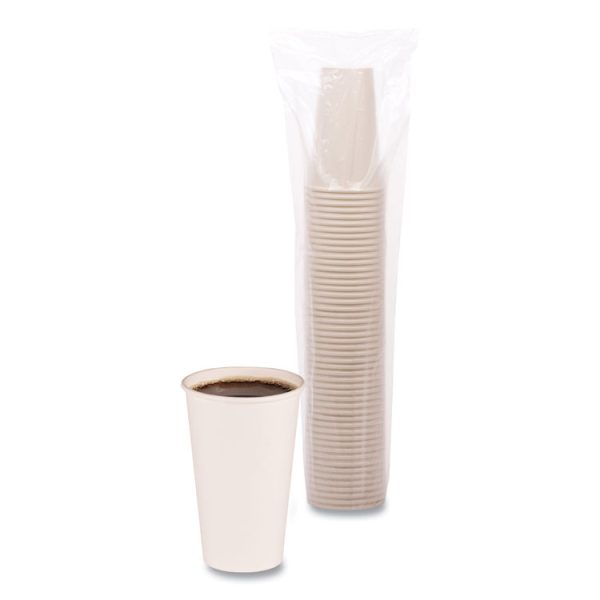 Paper Hot Cups, 16 oz, White, 50 Cups/Sleeve, 20 Sleeves/Carton - Image 3