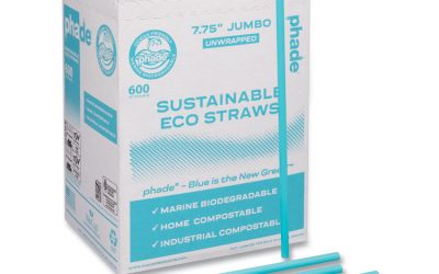 Marine Biodegradable Straws, 7.75″, Ocean Blue, 6,000/Carton