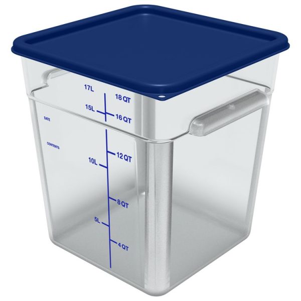 Squares Polycarbonate Food Storage Container, 18 qt, 11 13 x 11.13 x 12.58, Clear, Plastic - Image 3