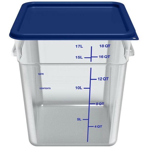 Squares Polycarbonate Food Storage Container, 18 qt, 11 13 x 11.13 x 12.58, Clear, Plastic - Image 4