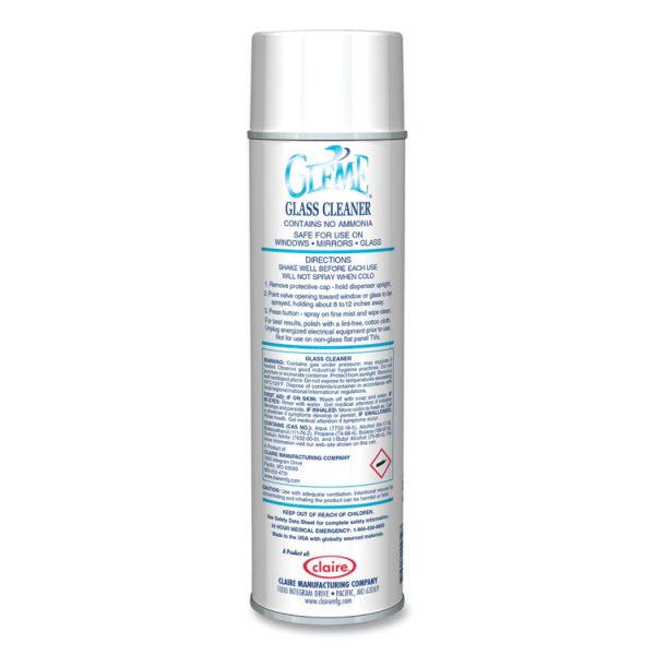 Gleme Glass Cleaner, Fresh Scent, 19 oz Aerosol Spray, Dozen - Image 3