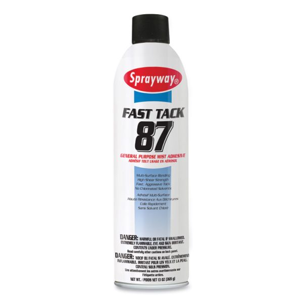 Fast Tack 87 General Purpose Mist Adhesive, 13 oz Aerosol Spray, Dries White, Dozen - Image 3