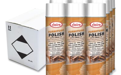 Furniture Polish with Lemon Oil, Lemon Scent; 19 oz Aerosol Spray, Dozen