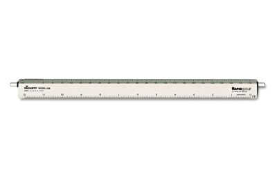 Adjustable Triangular Scale Aluminum Architects Ruler, 12″ Long, Silver