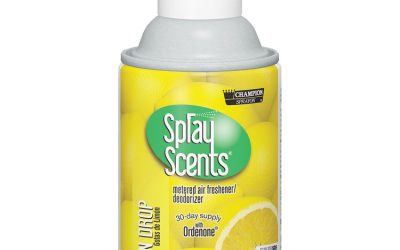 Champion Sprayon SPRAYScents Metered Air Freshener Refill, Lemon, 7 oz Aerosol, Spray 12/Carton