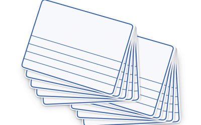 Dry Erase Student Boards, 12 x 9, Blue/White Surface, 10/Set