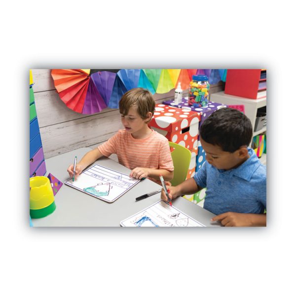 Dry Erase Student Boards, 12 x 9, Blue/White Surface, 10/Set - Image 7