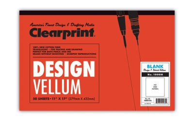 Design Vellum Paper, 16 lb Bristol Weight, 11 x 17, Translucent White, 50/Pad