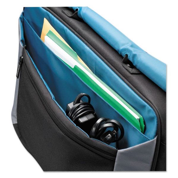 Laptop Messenger, Fits Devices Up to 17", Dobby Nylon, 3.37 x 17.75 x 13.75, Black - Image 2