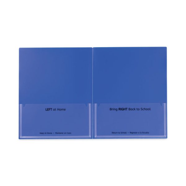 Classroom Connector Folders, 11 x 8.5, Blue, 25/Box - Image 3