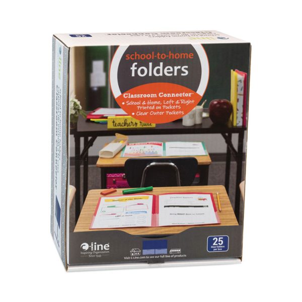 Classroom Connector Folders, 11 x 8.5, Blue, 25/Box - Image 2