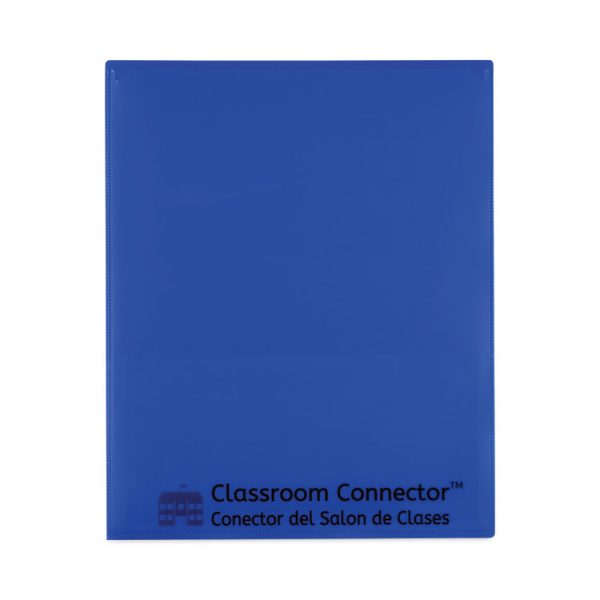 Classroom Connector Folders, 11 x 8.5, Blue, 25/Box