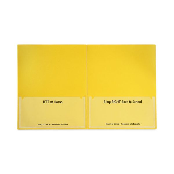 Classroom Connector Folders, 11 x 8.5, Yellow, 25/Box - Image 3